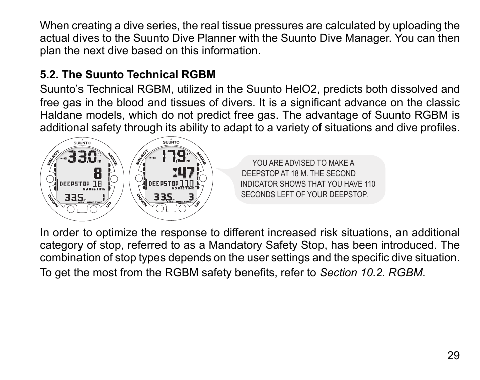 The suunto technical rgbm | SUUNTO HELO2 User Manual | Page 29 / 116