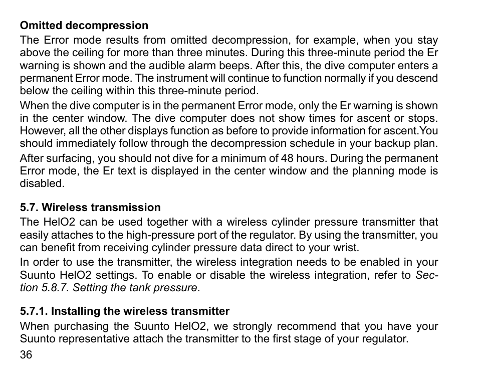 Wireless transmission, Installing the wireless transmitter | SUUNTO HELO2 User Manual | Page 36 / 116