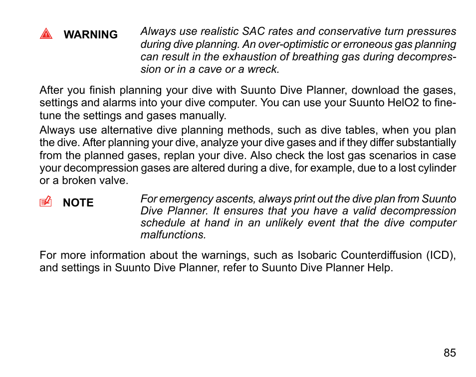 SUUNTO HELO2 User Manual | Page 85 / 116
