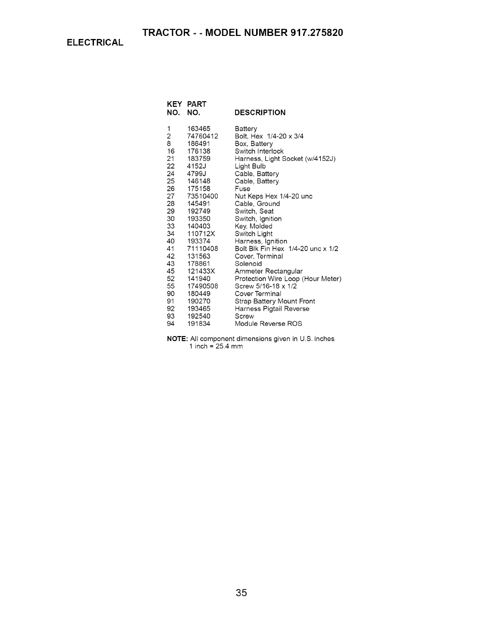 Electrical | Craftsman Dlt 3000 917.275820 User Manual | Page 35 / 56