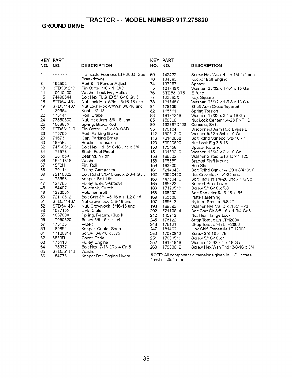 Ground drive | Craftsman Dlt 3000 917.275820 User Manual | Page 39 / 56