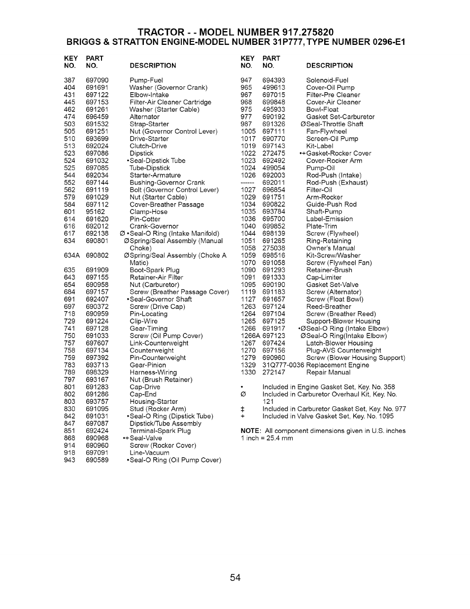Craftsman Dlt 3000 917.275820 User Manual | Page 54 / 56