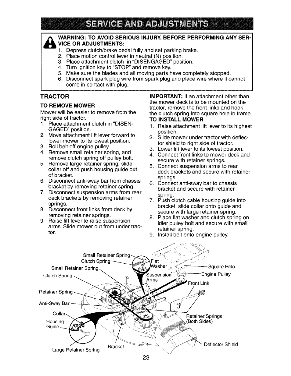 Tractor | Craftsman 917.273800 User Manual | Page 23 / 60