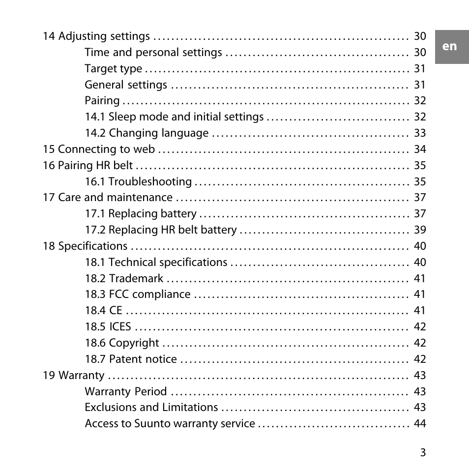 SUUNTO M4 User Manual | Page 3 / 45