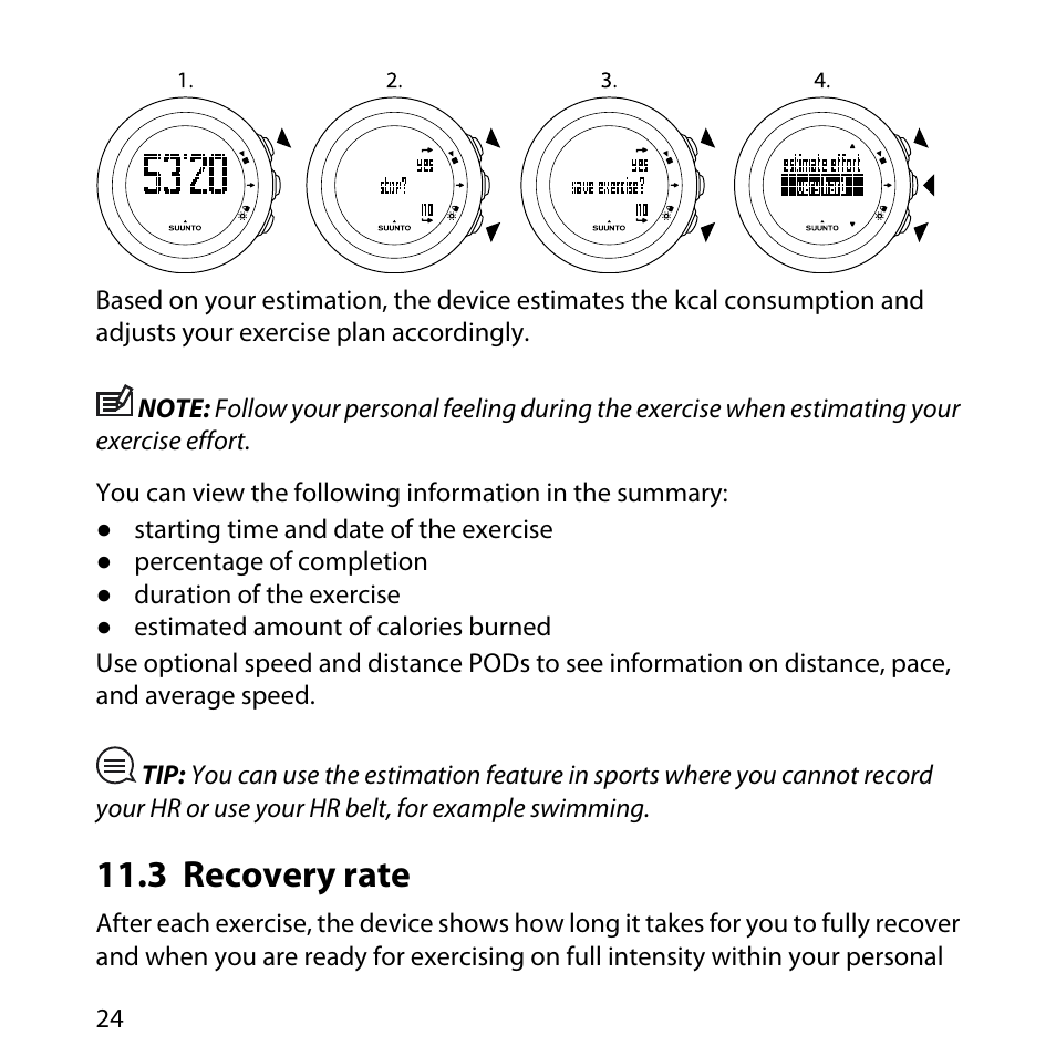 3 recovery rate | SUUNTO M5 User Manual | Page 24 / 47