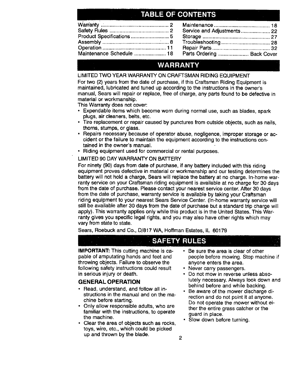 Craftsman 917.270822 User Manual | Page 2 / 60