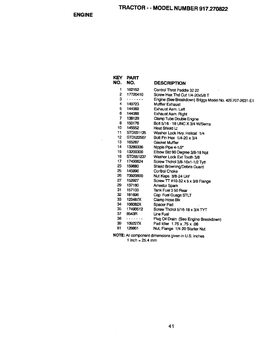 Engine | Craftsman 917.270822 User Manual | Page 41 / 60