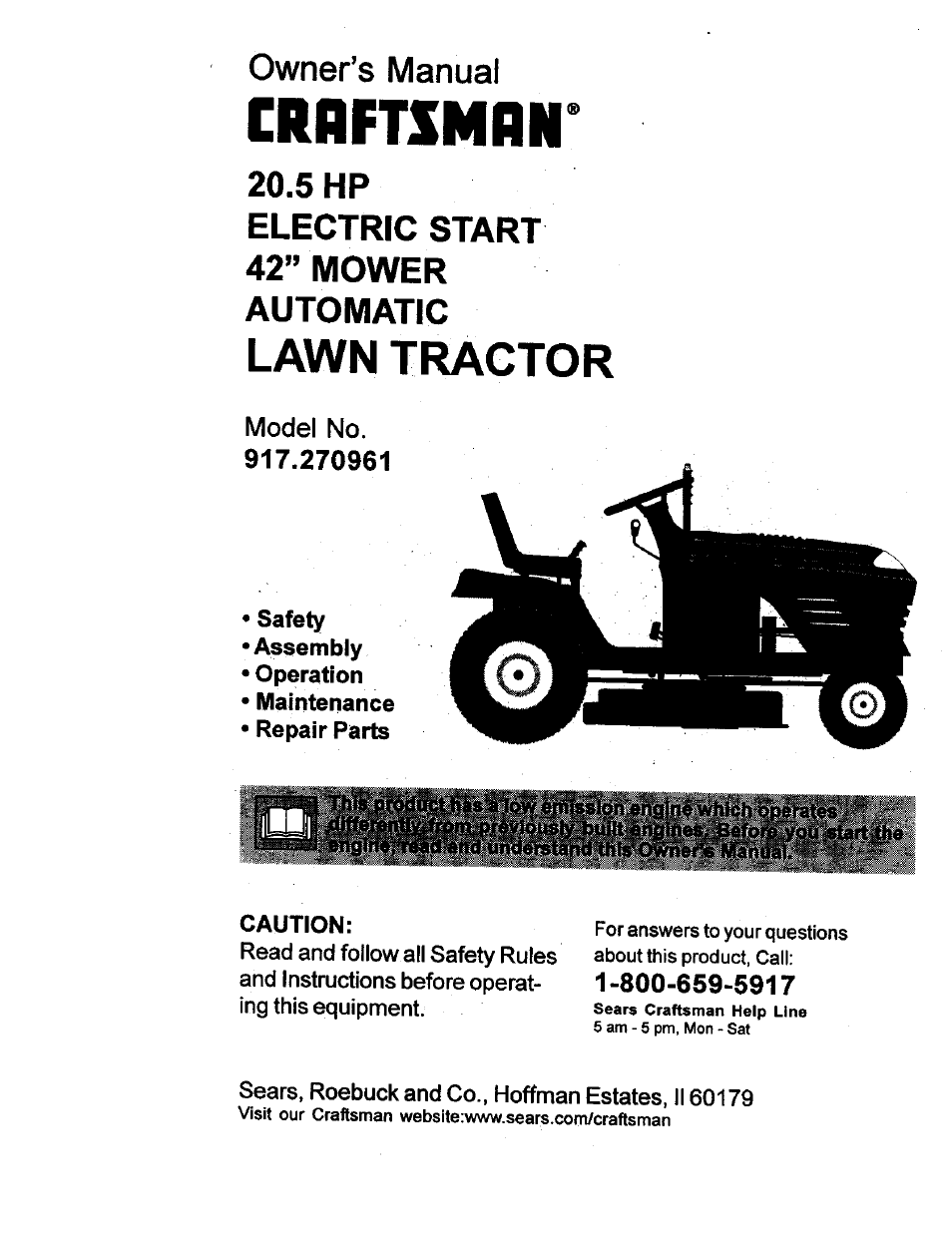 Craftsman 917.270961 User Manual | 60 pages
