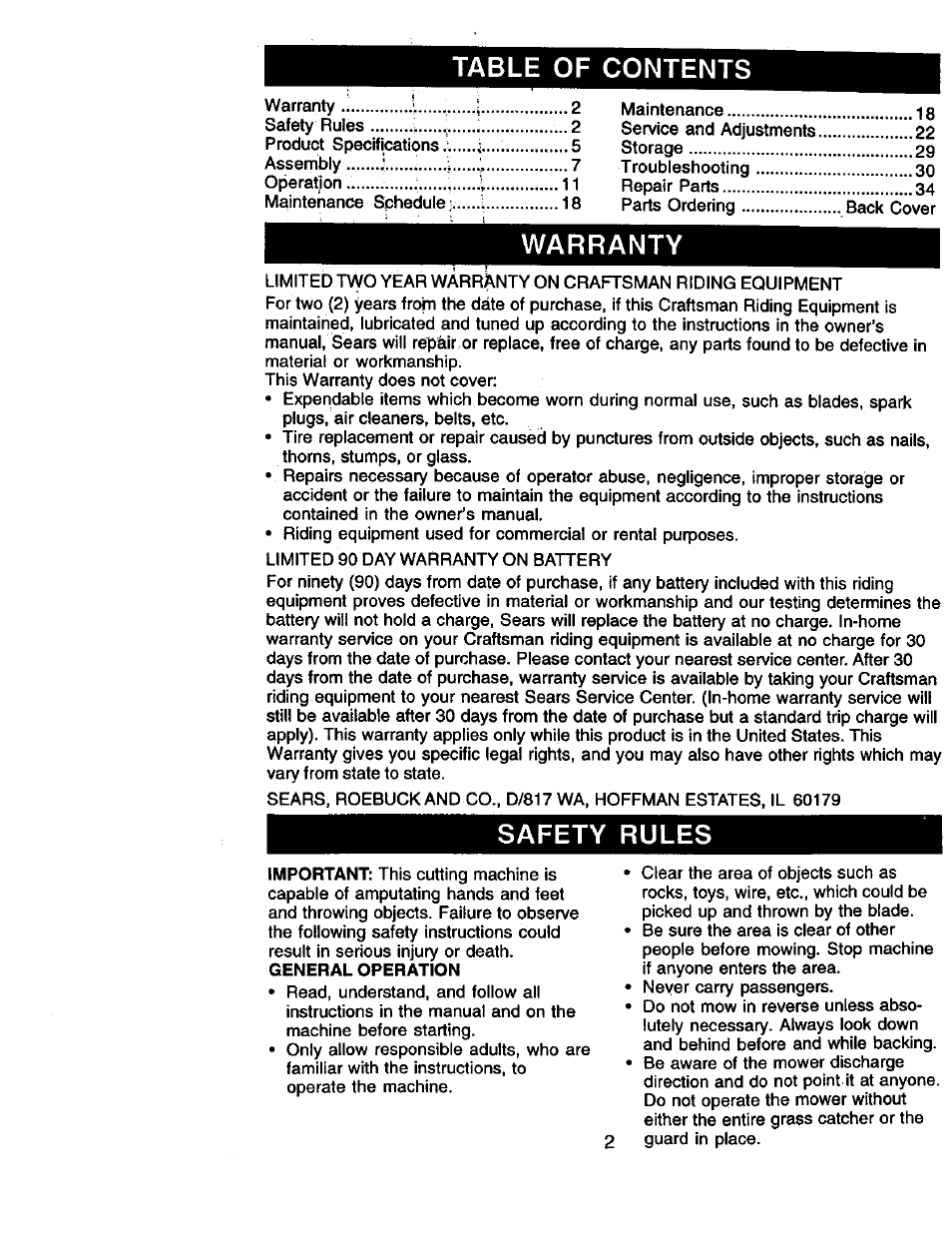 Craftsman 917.270961 User Manual | Page 2 / 60