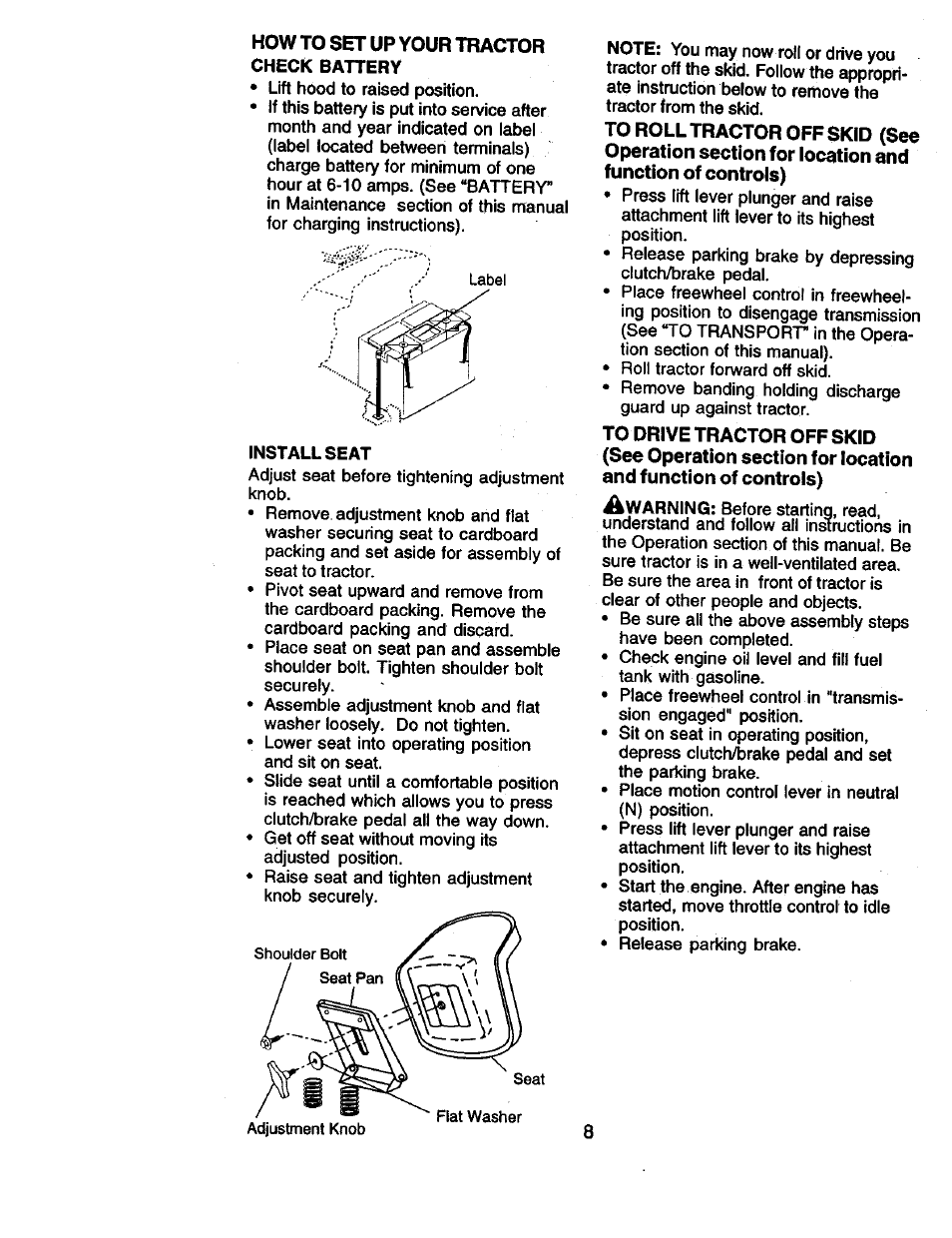 How to set up your tractor | Craftsman 917.270961 User Manual | Page 8 / 60