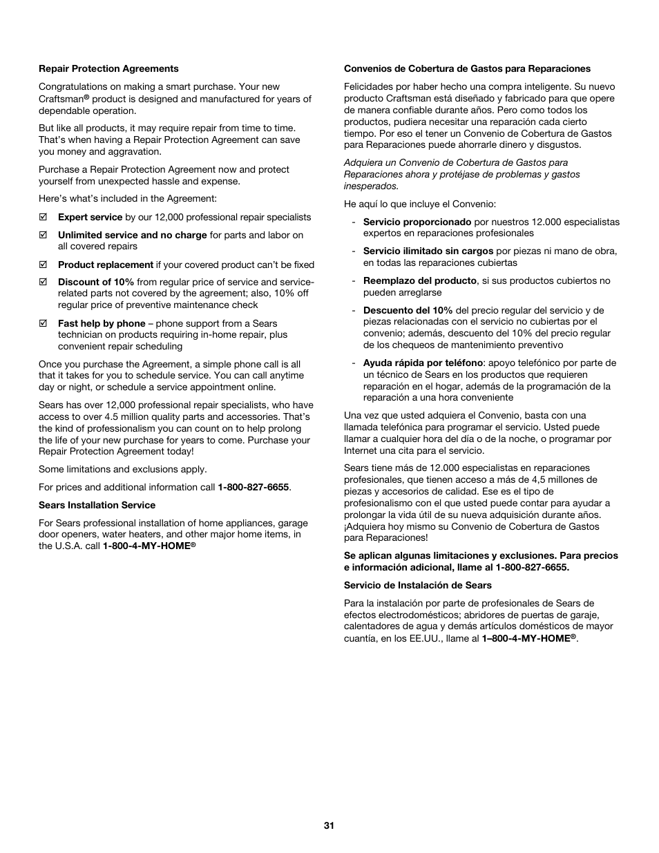 Craftsman 316.79192 User Manual | Page 31 / 32