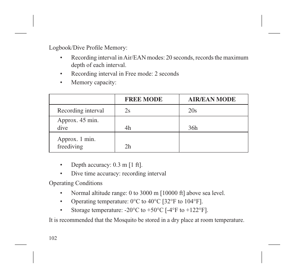SUUNTO MOSQUITO User Manual | Page 104 / 122