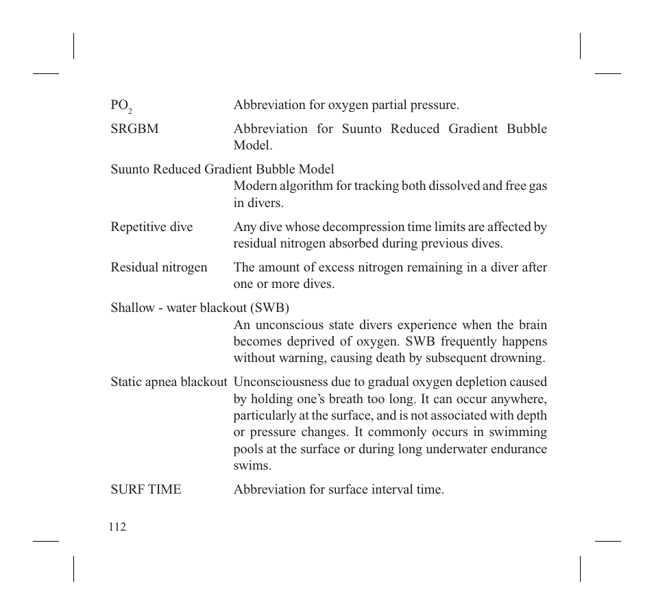 SUUNTO MOSQUITO User Manual | Page 114 / 122