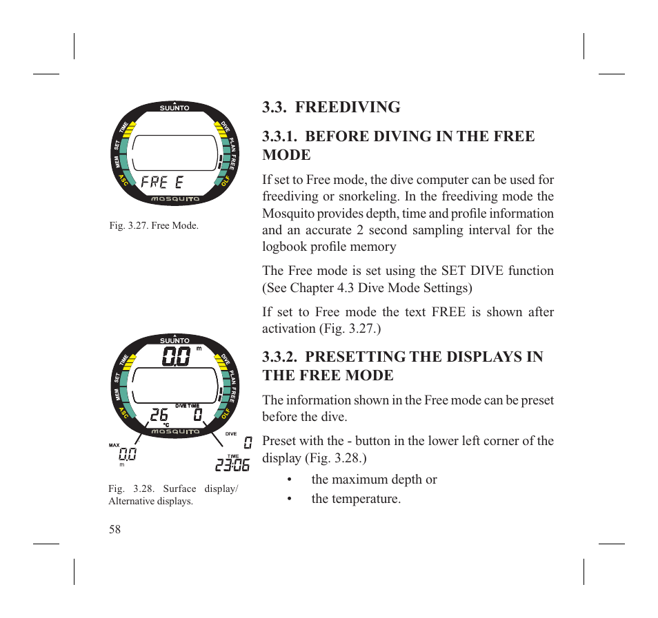 Freediving | SUUNTO MOSQUITO User Manual | Page 60 / 122