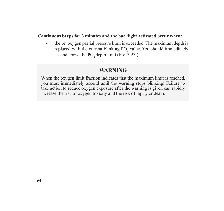 Warning | SUUNTO MOSQUITO User Manual | Page 66 / 122