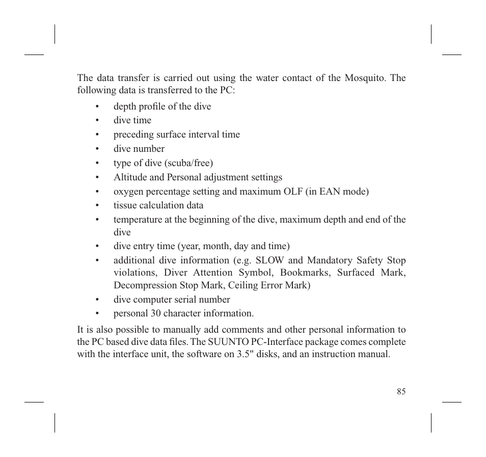 SUUNTO MOSQUITO User Manual | Page 87 / 122