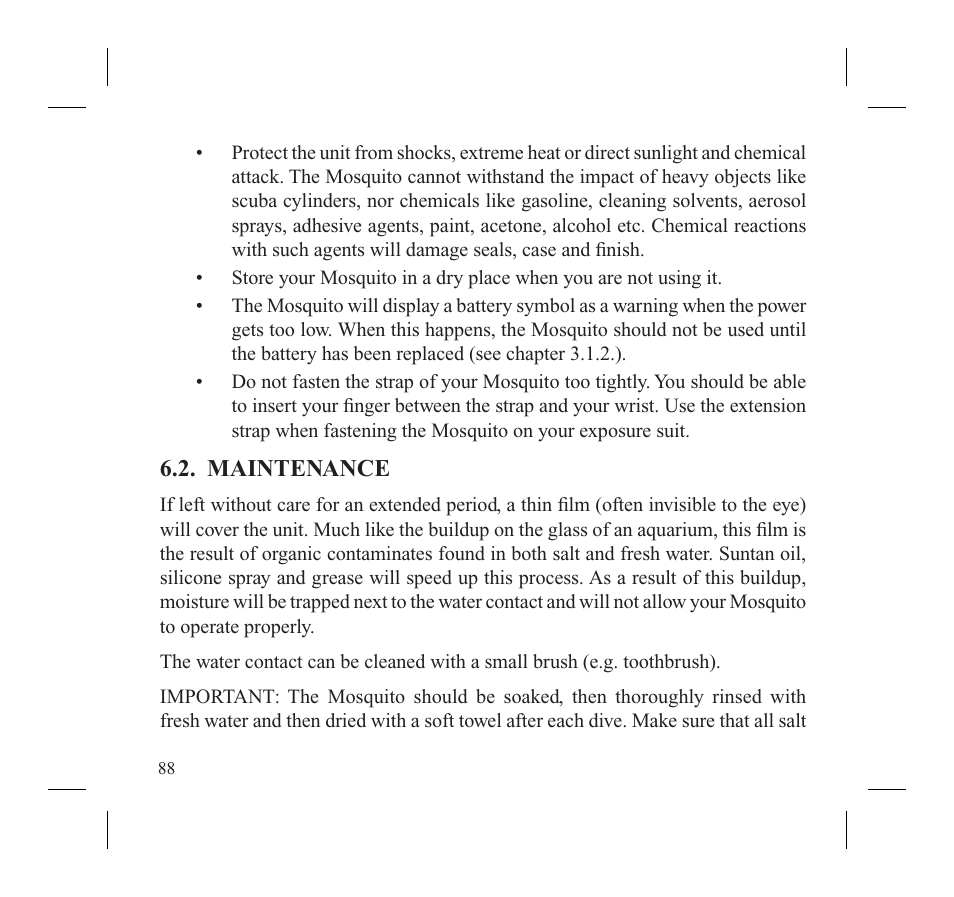 Maintenance | SUUNTO MOSQUITO User Manual | Page 90 / 122