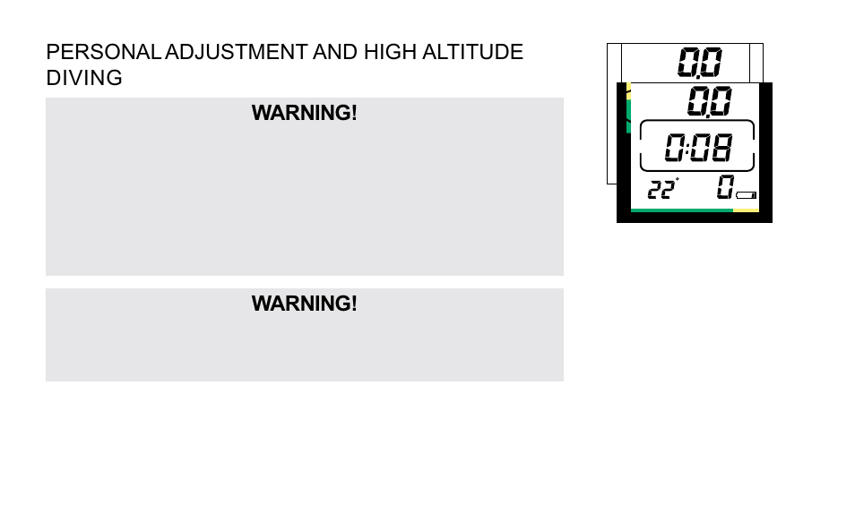 Warning | SUUNTO OCTOPUS II User Manual | Page 23 / 66
