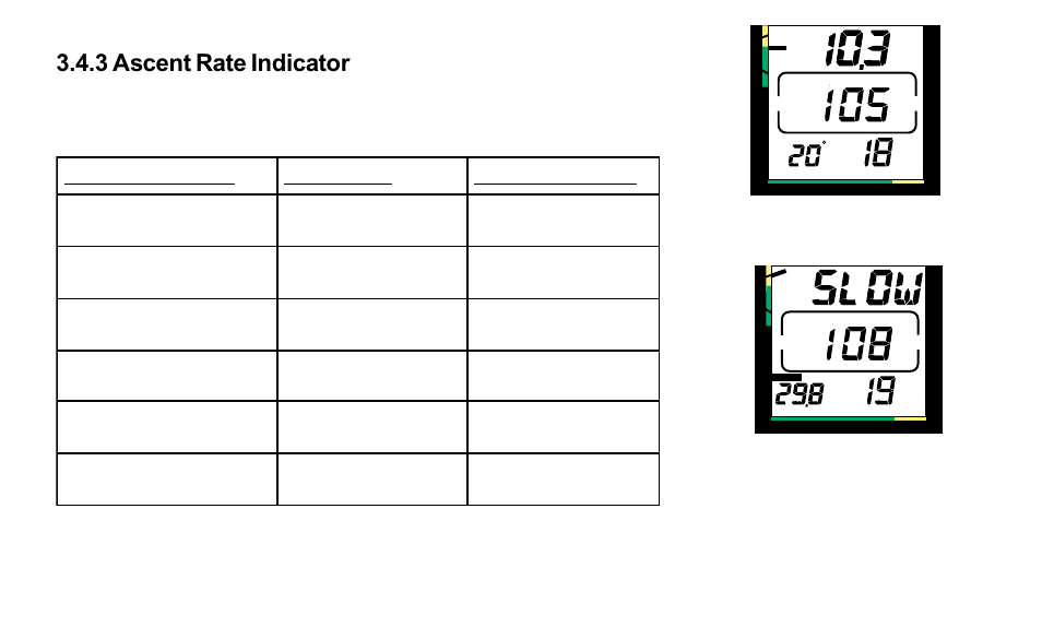 3 ascent rate indicator | SUUNTO OCTOPUS II User Manual | Page 29 / 66