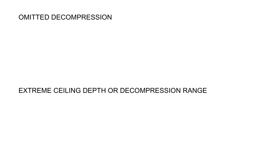 Omitted decompression, Extreme ceiling depth or decompression range | SUUNTO OCTOPUS II User Manual | Page 42 / 66