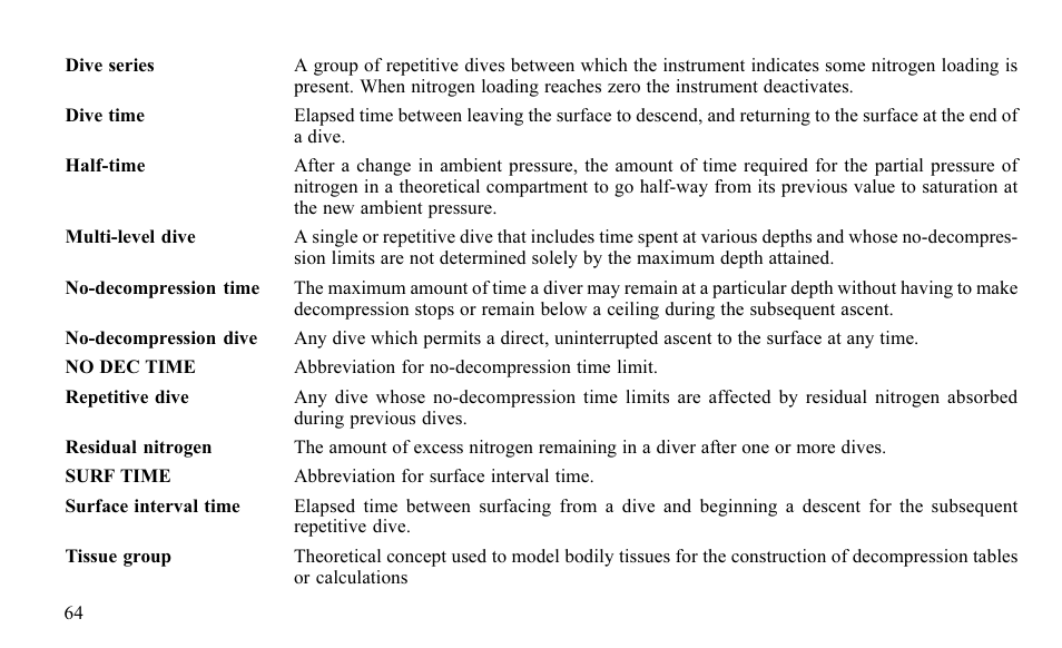 SUUNTO FAVOR S User Manual | Page 64 / 65