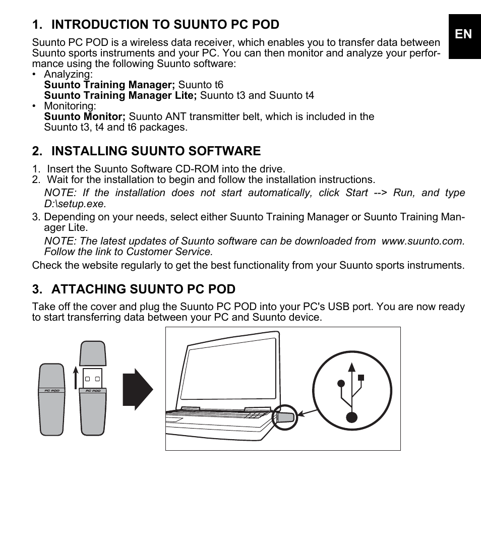 SUUNTO PC POD User Manual | Page 3 / 9