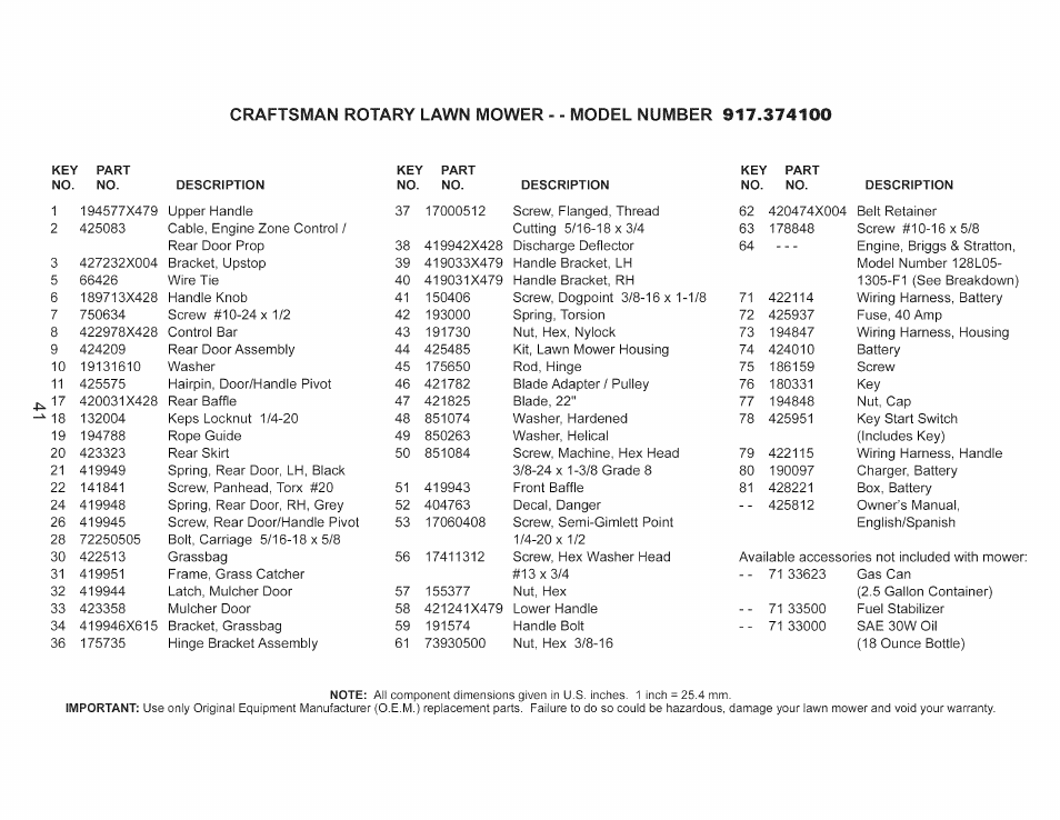 Craftsman 917.374100 User Manual | Page 41 / 52