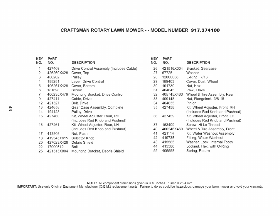 Craftsman 917.374100 User Manual | Page 43 / 52