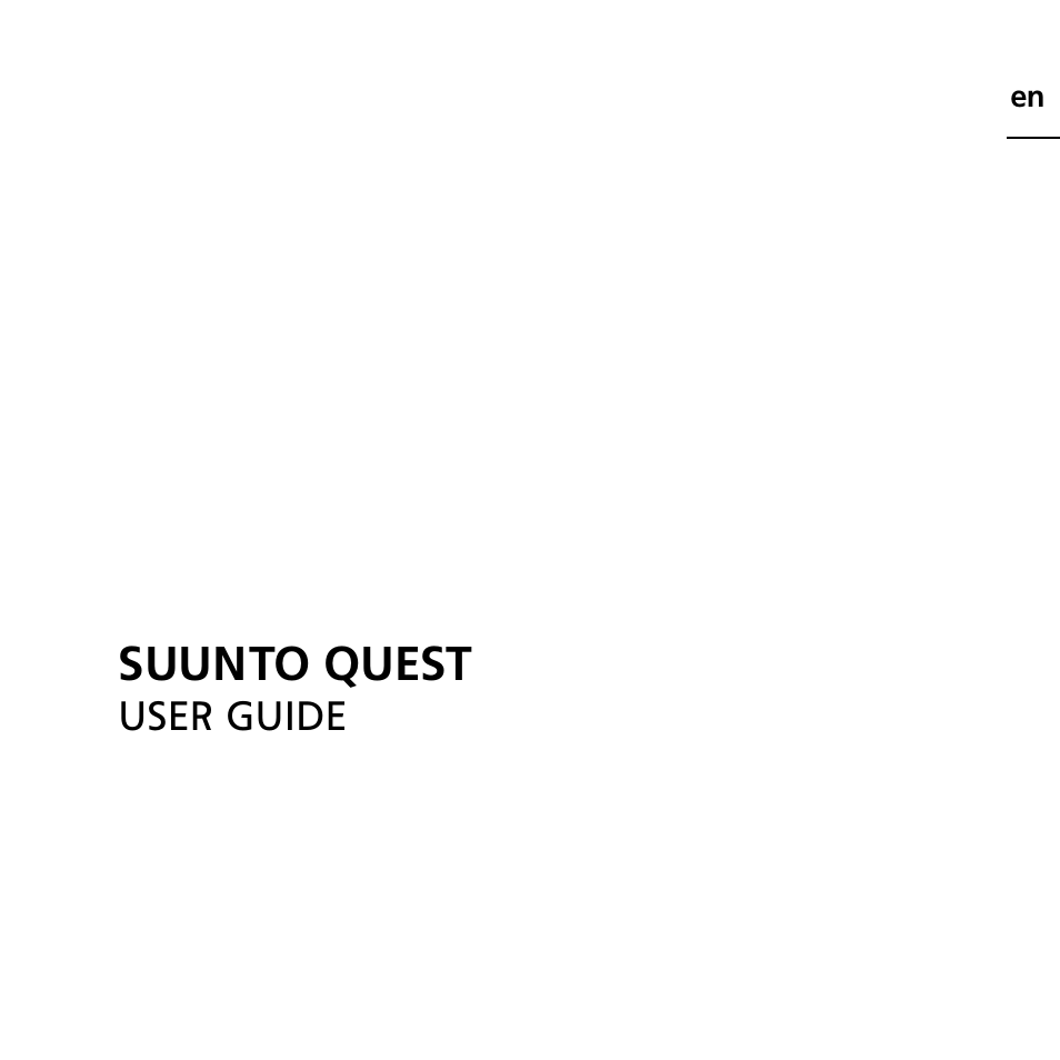 SUUNTO QUEST User Manual | 53 pages