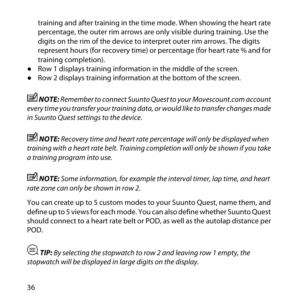 SUUNTO QUEST User Manual | Page 36 / 53