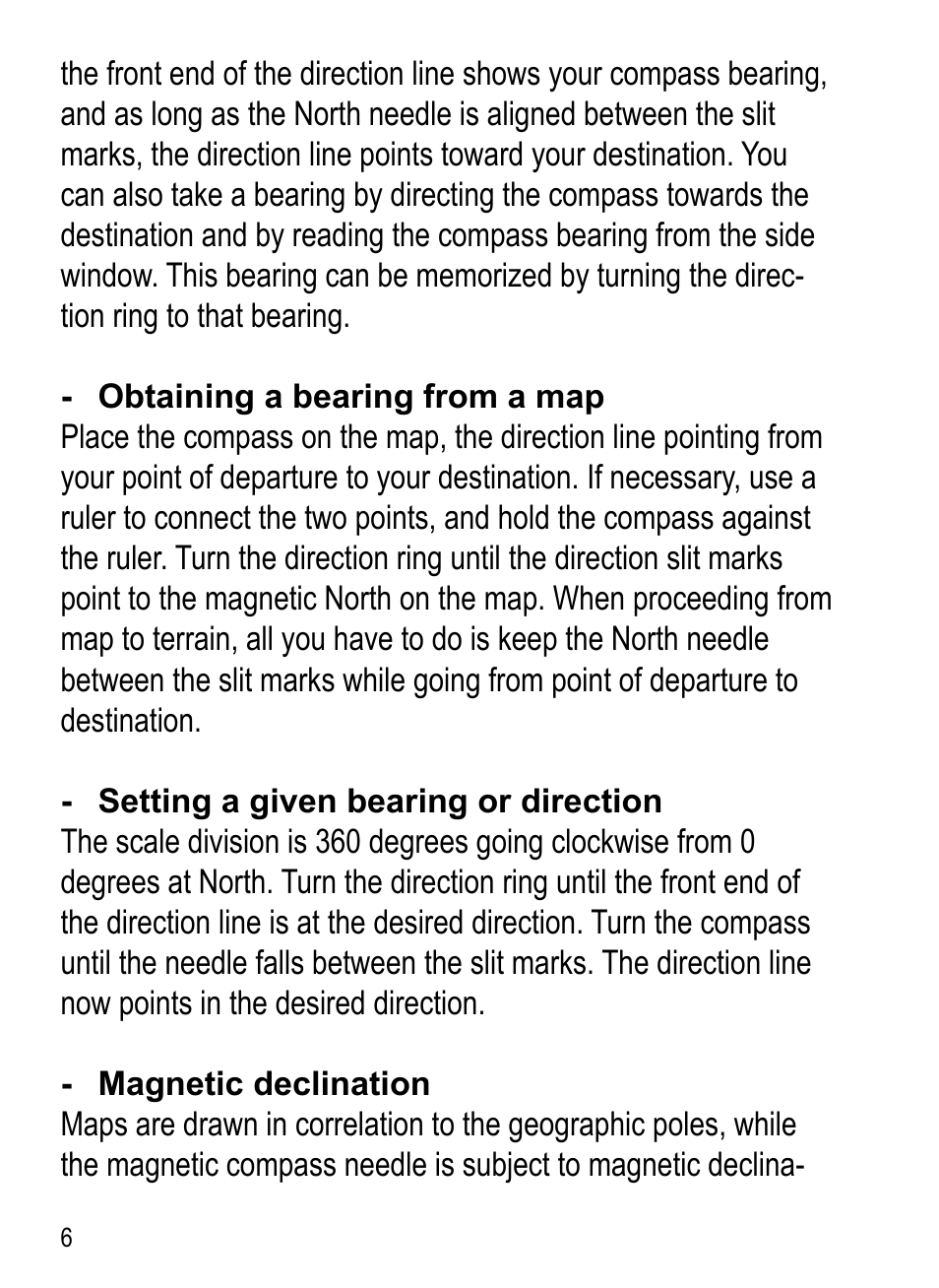 SUUNTO SK-7 DIVE COMPASS User Manual | Page 6 / 12