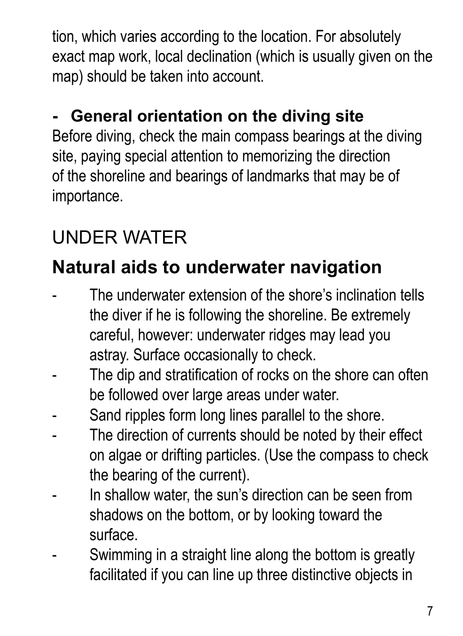 SUUNTO SK-7 DIVE COMPASS User Manual | Page 7 / 12