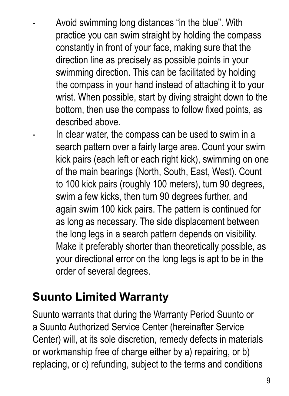 SUUNTO SK-7 DIVE COMPASS User Manual | Page 9 / 12