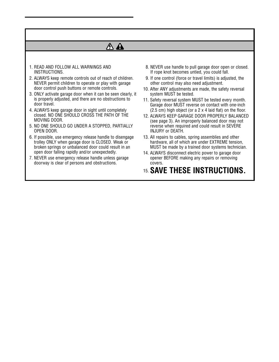 Operation, Using your garage door opener, Warning | Save these instructions | Craftsman 13953985 User Manual | Page 31 / 76