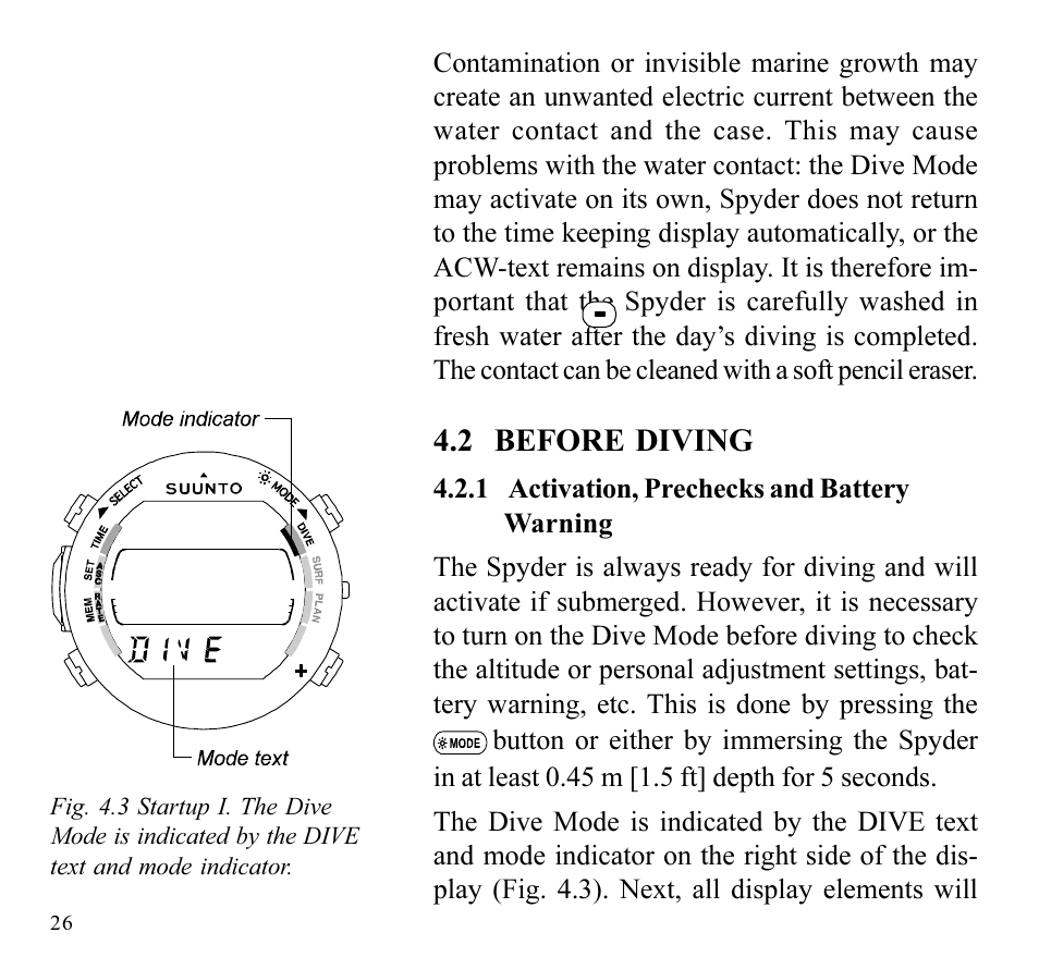 2 before diving | SUUNTO SPYDER User Manual | Page 28 / 93