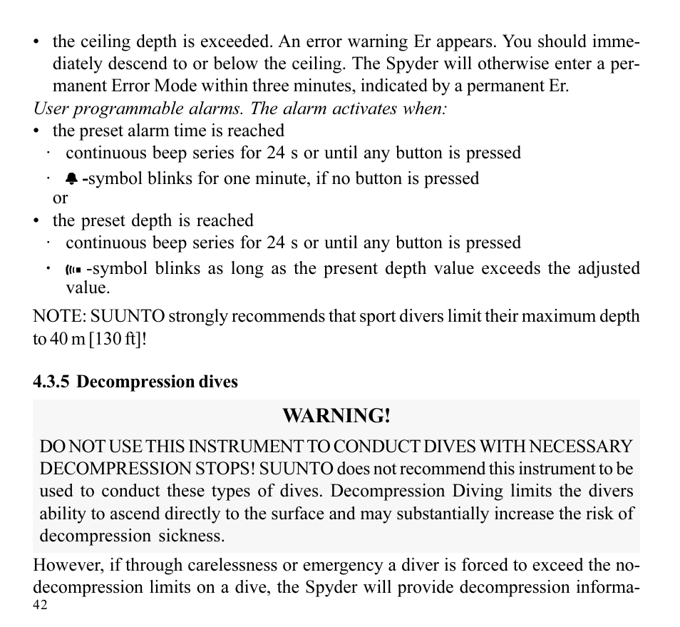 SUUNTO SPYDER User Manual | Page 44 / 93