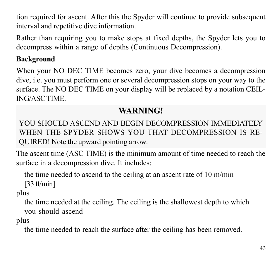 SUUNTO SPYDER User Manual | Page 45 / 93