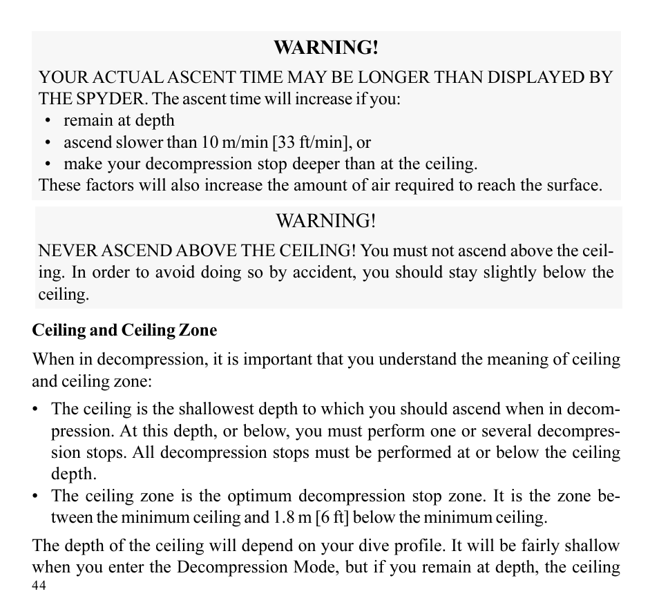 SUUNTO SPYDER User Manual | Page 46 / 93