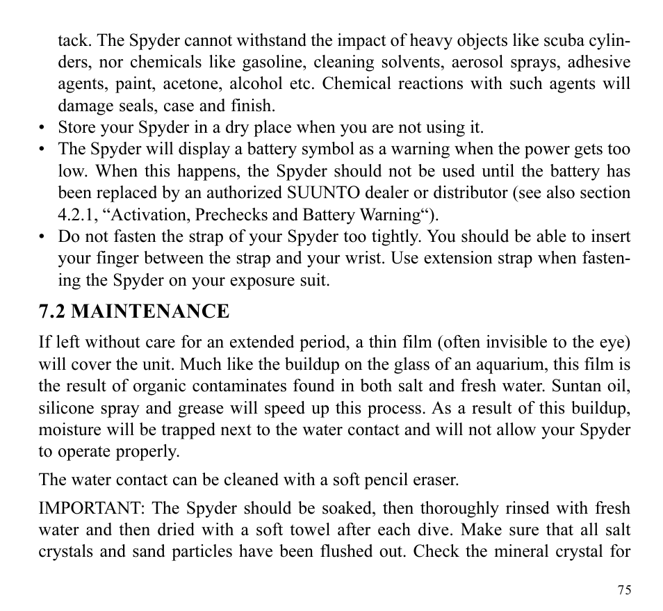 SUUNTO SPYDER User Manual | Page 77 / 93