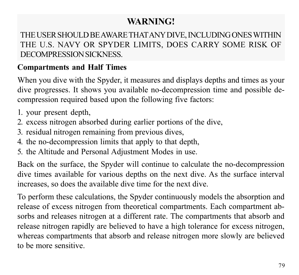 SUUNTO SPYDER User Manual | Page 81 / 93