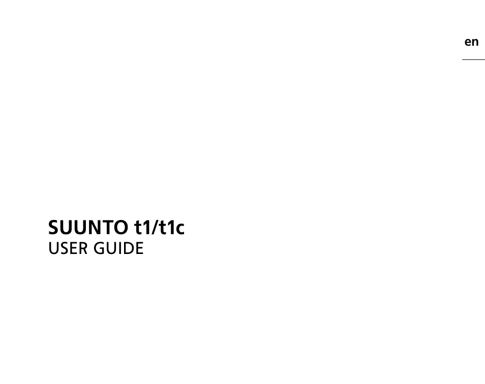 SUUNTO T1C User Guide User Manual | 44 pages