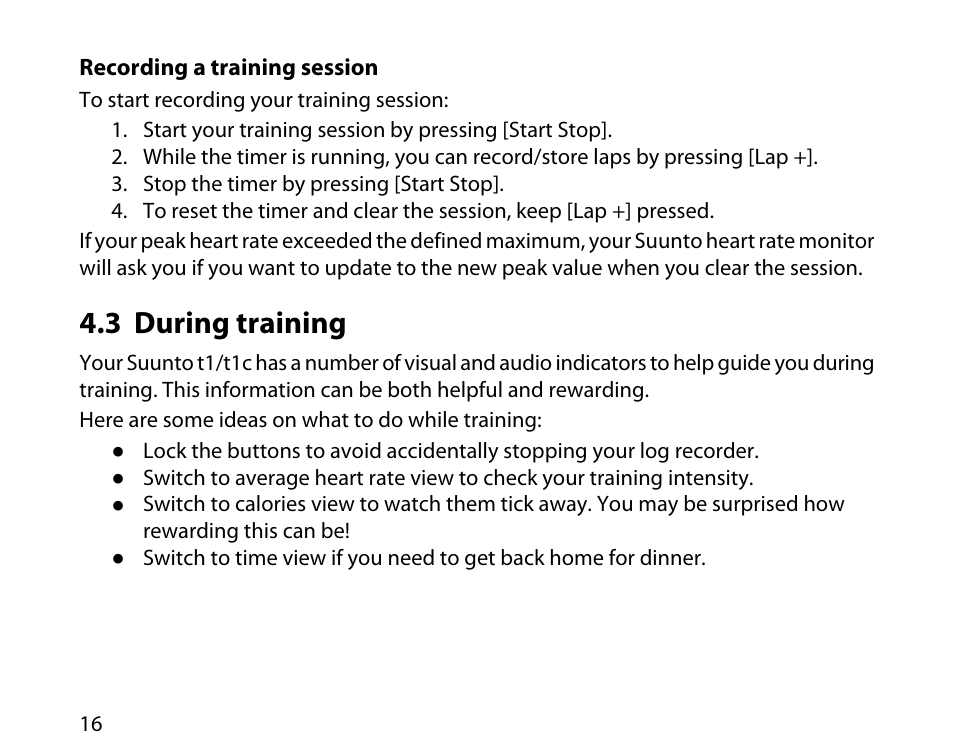 3 during training | SUUNTO T1C User Guide User Manual | Page 17 / 44