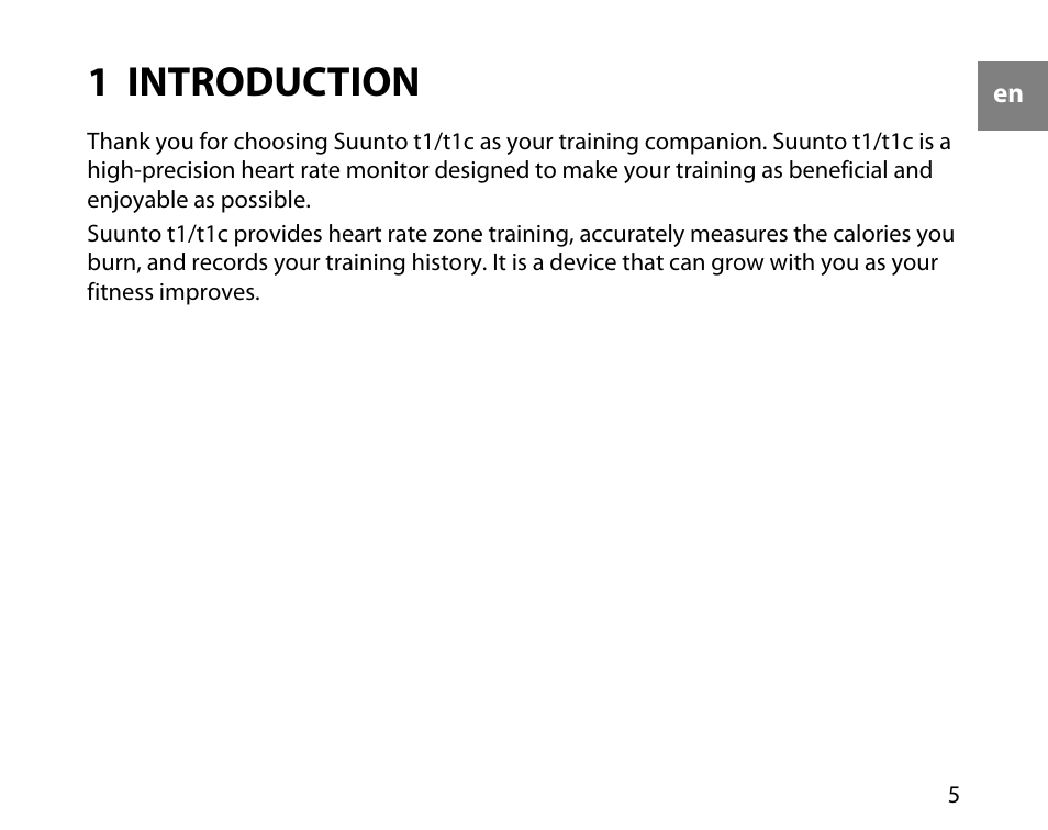 1 introduction | SUUNTO T1C User Guide User Manual | Page 6 / 44