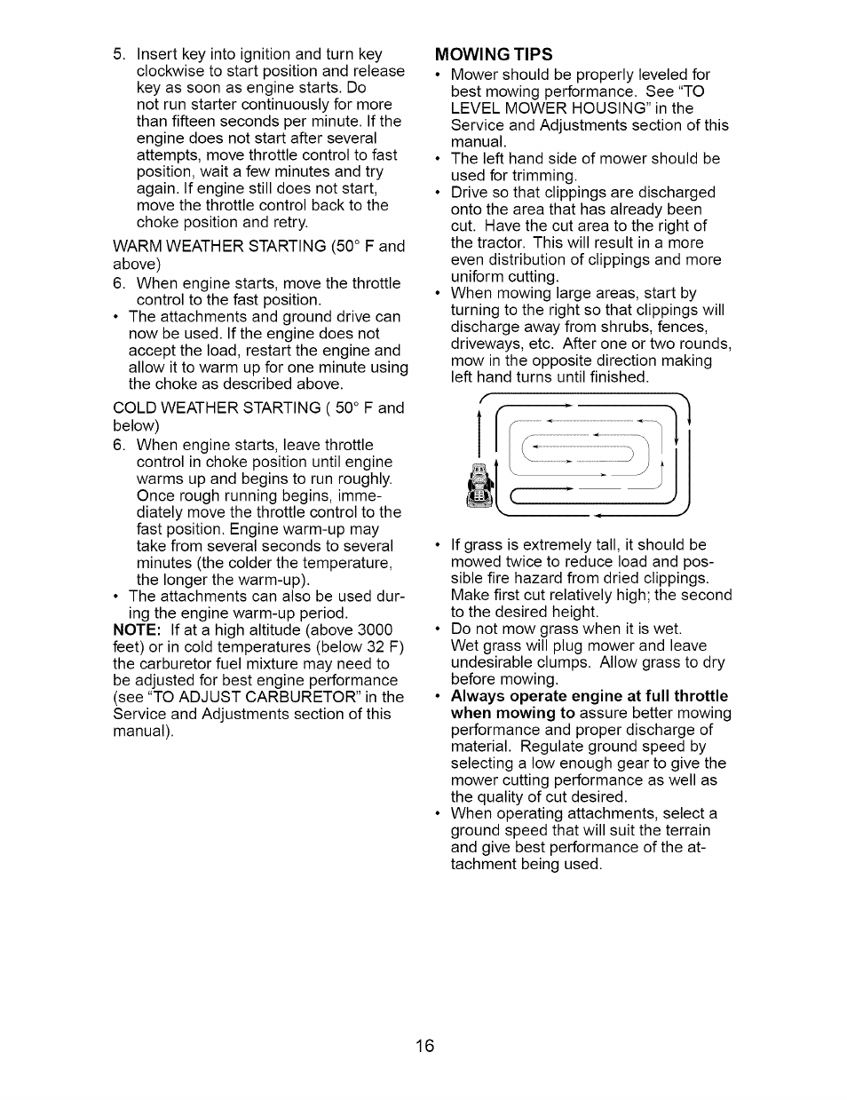 Mowing tips | Craftsman 917.274810 User Manual | Page 16 / 56