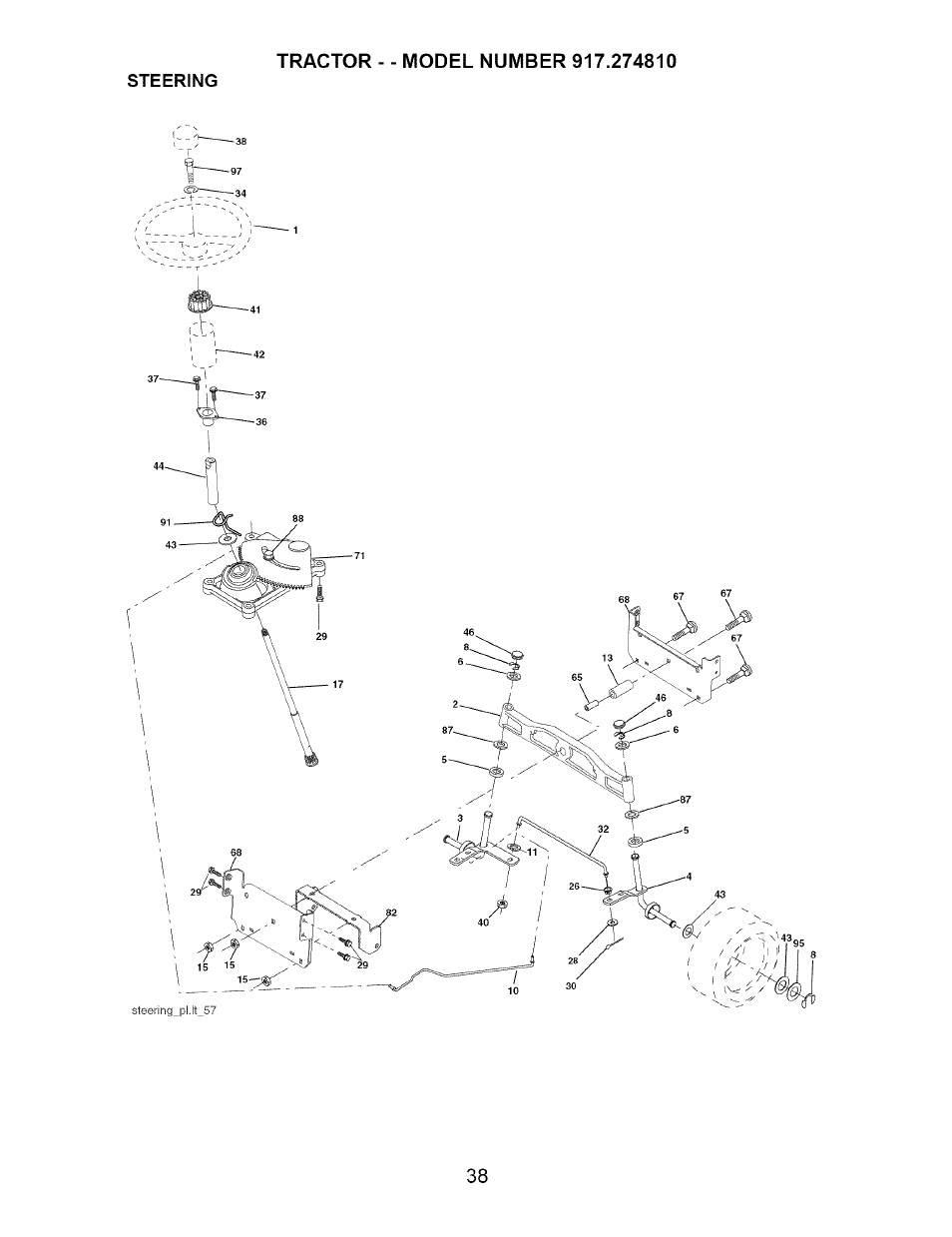 Steering | Craftsman 917.274810 User Manual | Page 38 / 56