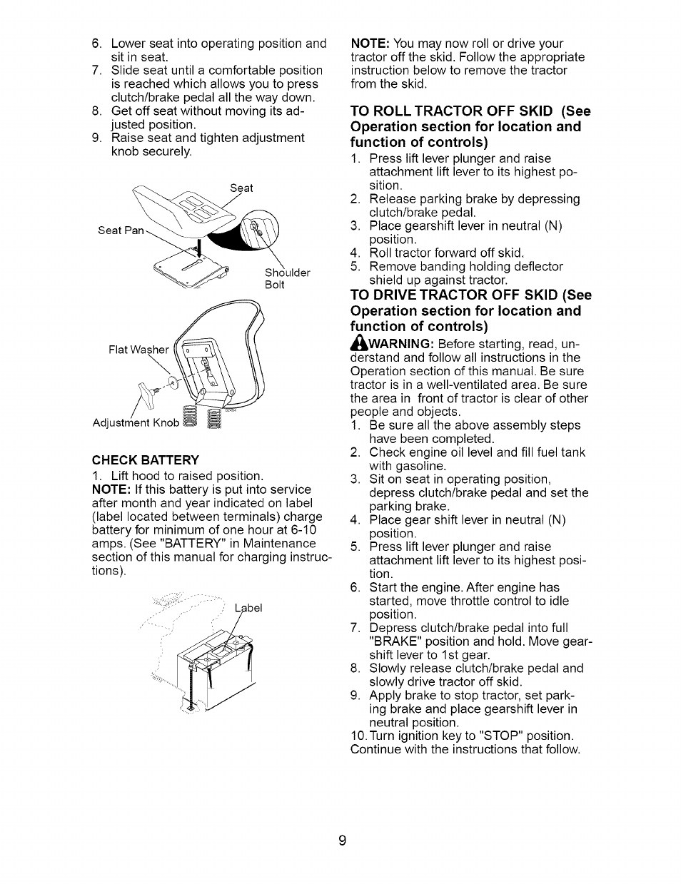 Check battery | Craftsman 917.274810 User Manual | Page 9 / 56