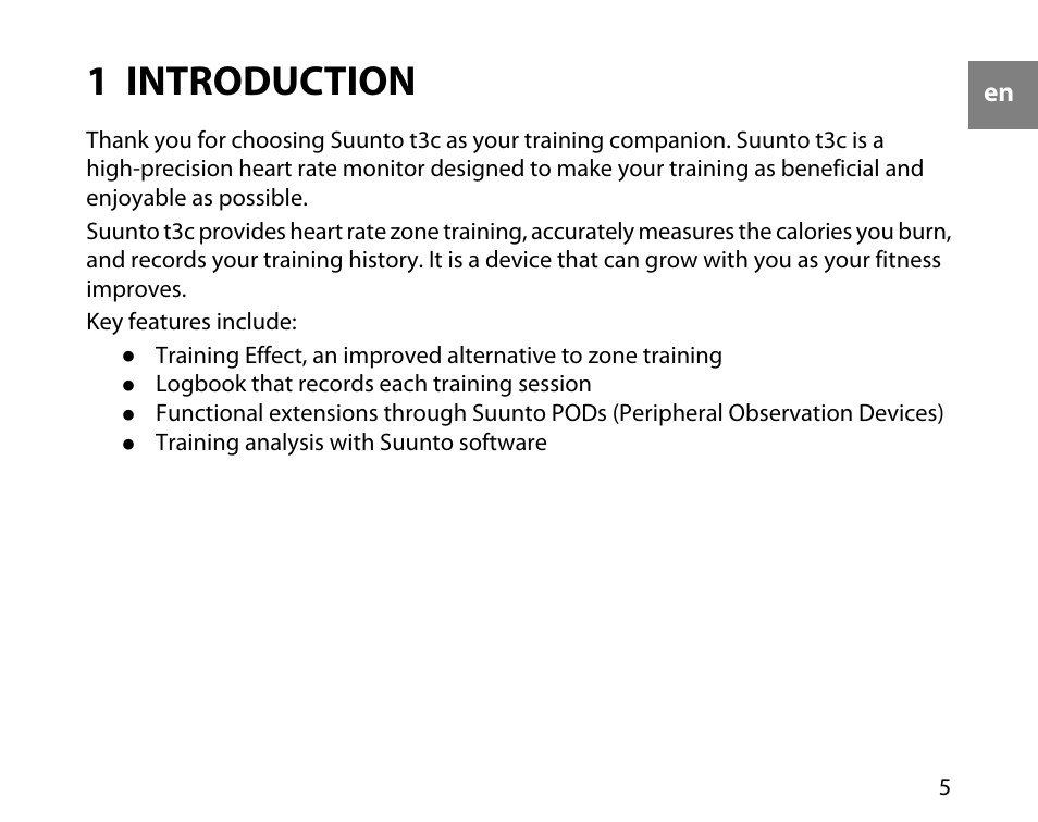 1 introduction | SUUNTO T3C User Guide User Manual | Page 6 / 49