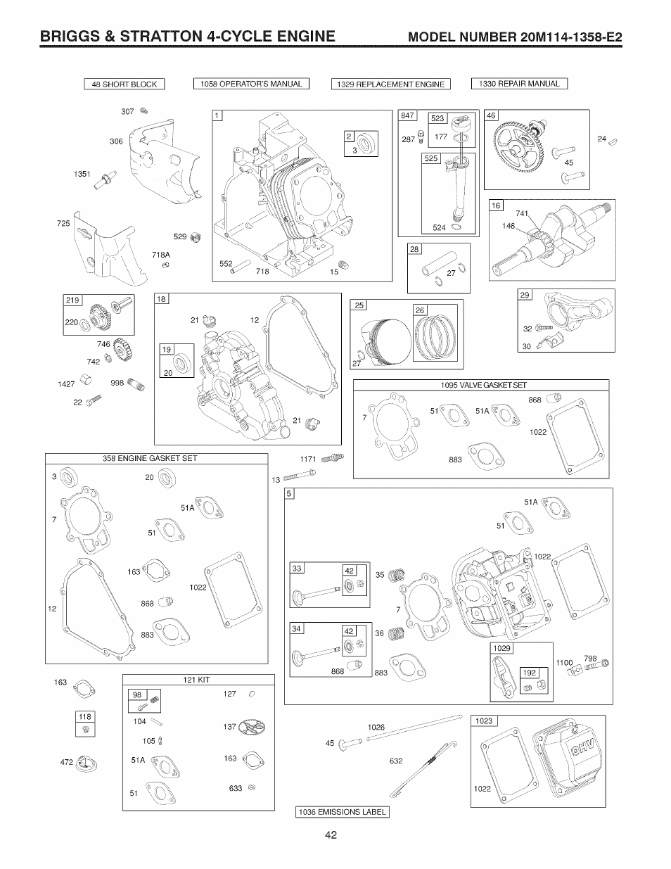 Briggs & stratton 4-cycle engine | Craftsman 944.528398 User Manual | Page 42 / 48