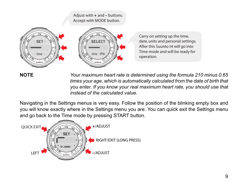 SUUNTO t4 User Manual | Page 11 / 56