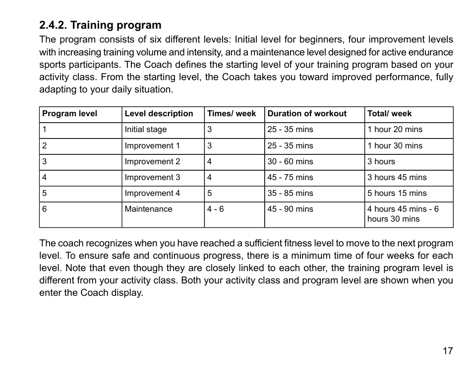 Training program | SUUNTO t4 User Manual | Page 19 / 56